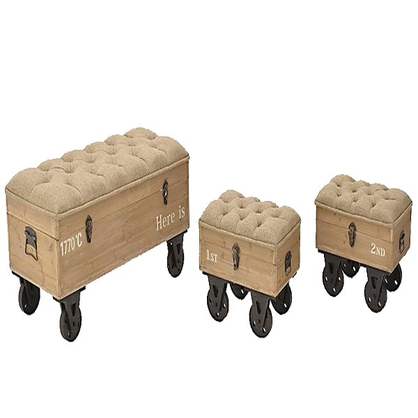 3504790023 TAPACIRANI MINI TABURE-KUTIJA SA TOČKIĆIMA S/3 47x34x39cm