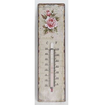 3707730014 METALNI TERMOMETAR SA RUŽAMA 8*25cm