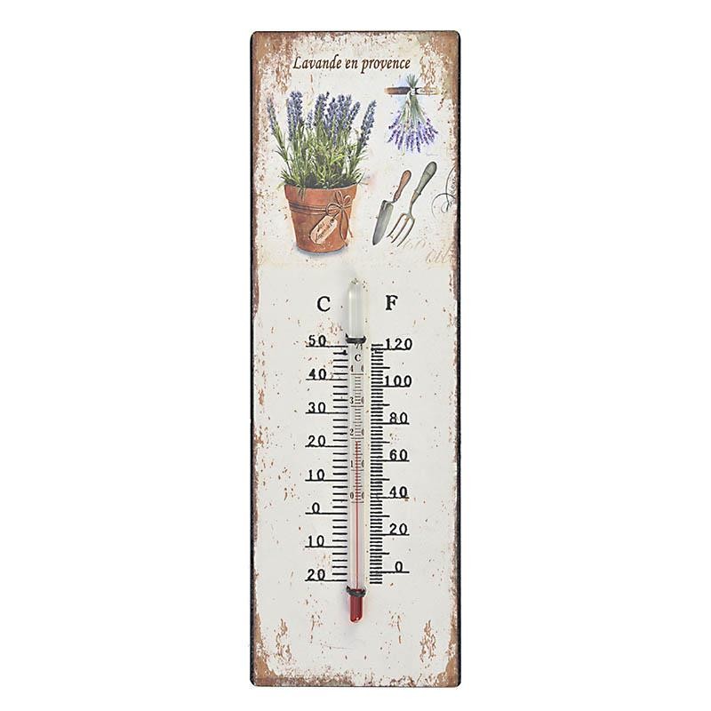 3707730072 TERMOMETAR ZIDNI METALNI DEZEN LAVANDA 8*1*25cm