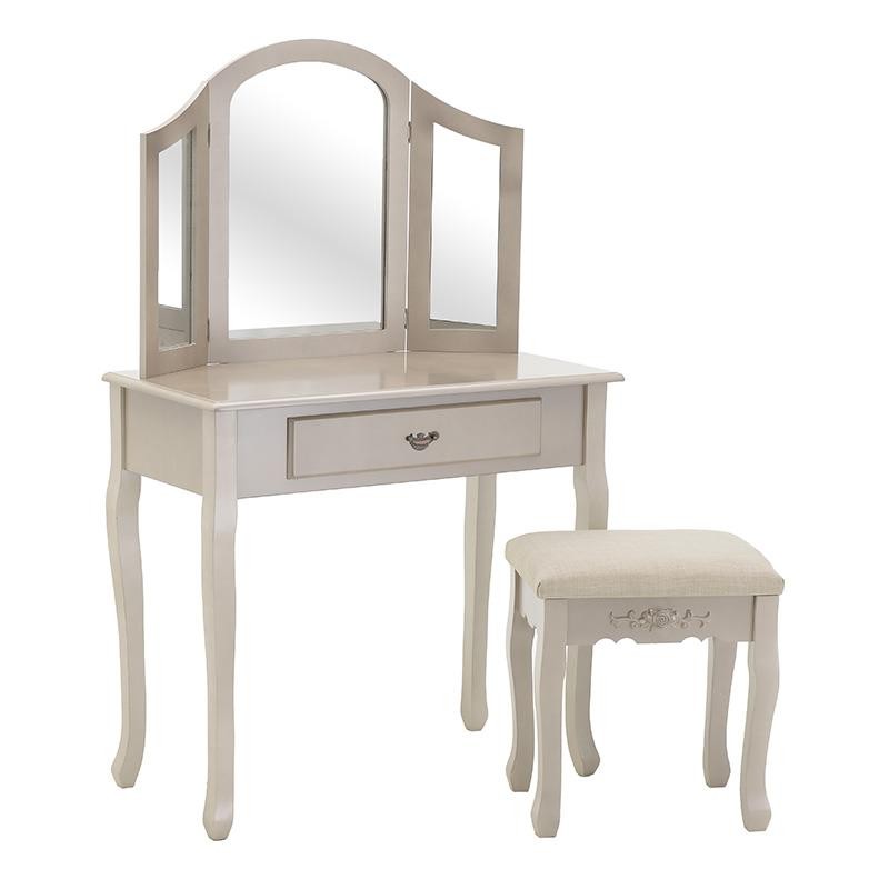 3506600010 TOALETNI STO DRVENI U ŠAMPANJ BOJI SET 2 90x40x148 cm
