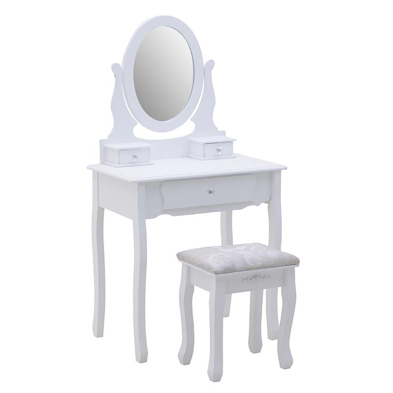 6505280006 TOALETNI STO SA STOLICOM DRVENI BELI S/2 70X40X72/132 CM