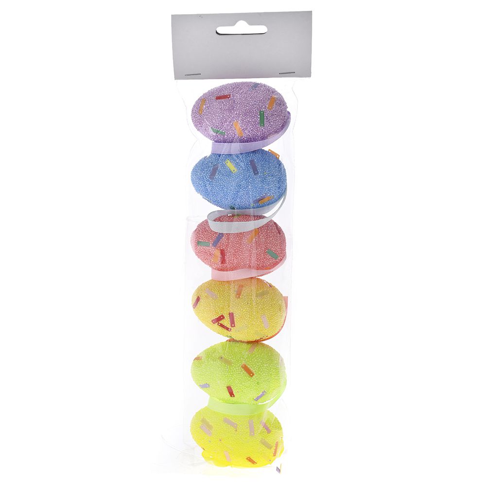 77228 USKRŠNJA JAJA PLASTIČNA ŠARENA S/6 6X4 CM
