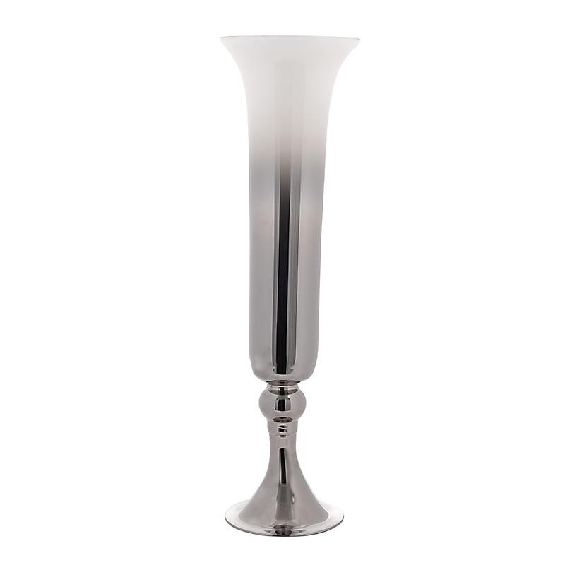 3706390031 VAZA STAKLENA SIVO-BELA 16*16*57cm