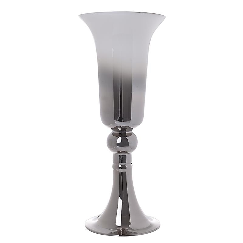 3706390032 VAZA STAKLENA SIVO-BELA 16*16*40cm