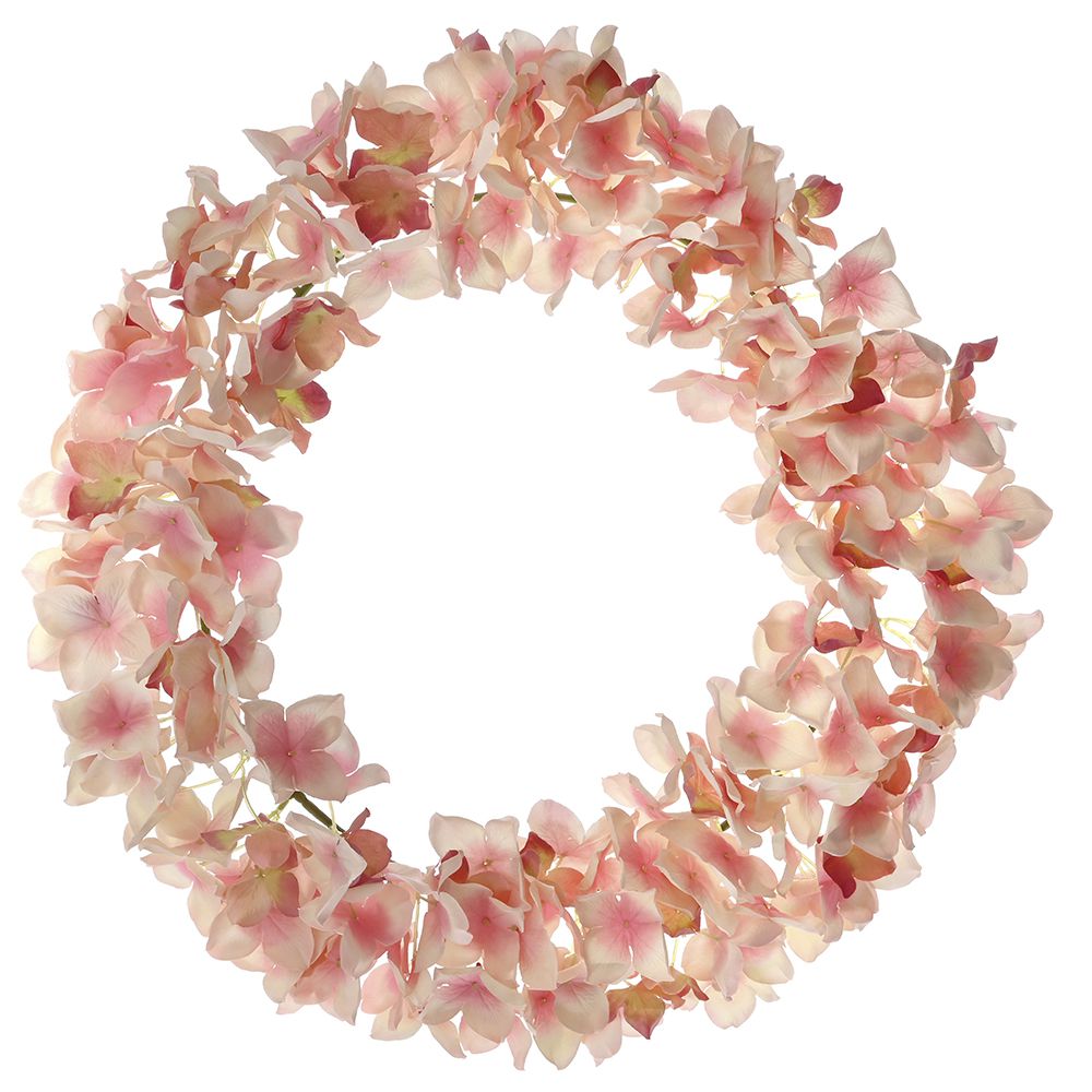 78042 VENAC VEŠTAČKI OD CVETOVA HORTENZIJE ROZE 45 cm