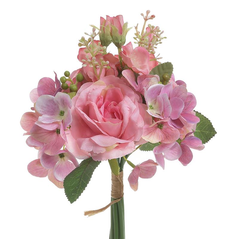 3857000021 VEŠTAČKI BUKETIĆ SA ROZE CVETOVIMA 32 CM
