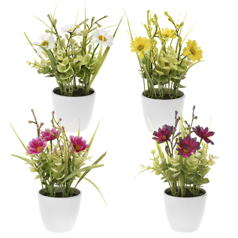 65220 Vestacko Cvece U Plasticnoj Saksiji 4 Modela 20cm