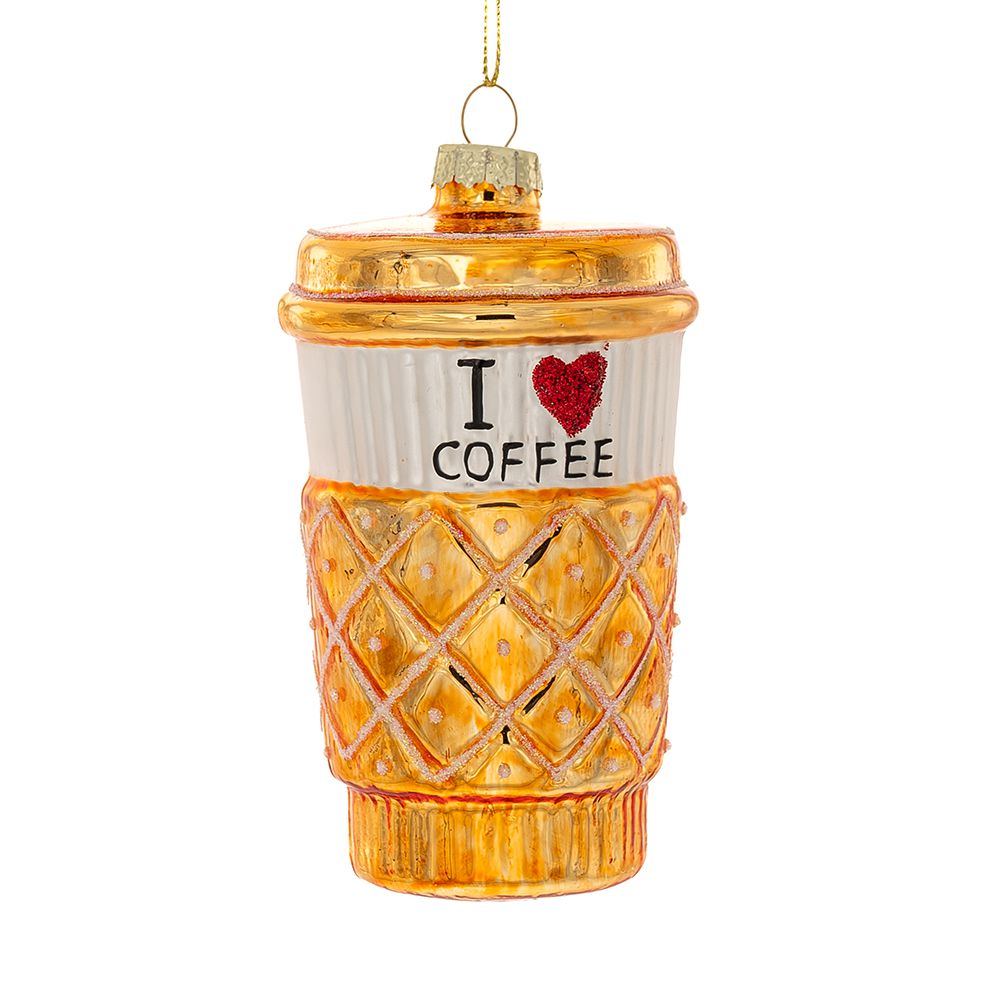 87585 VISEĆI STAKLENI UKRAS COFFE TO GO 6X6X12 CM