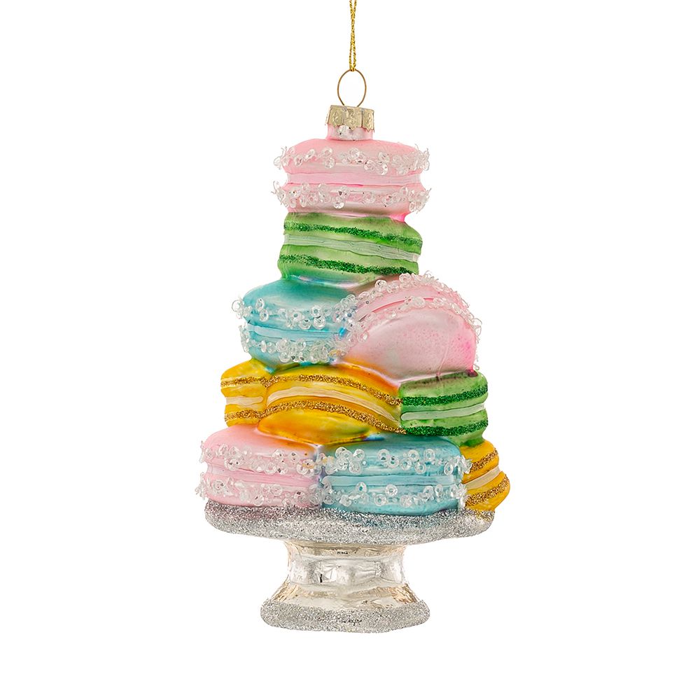 87583 VISEĆI STAKLENI UKRAS MACARONS 8X8X14 CM