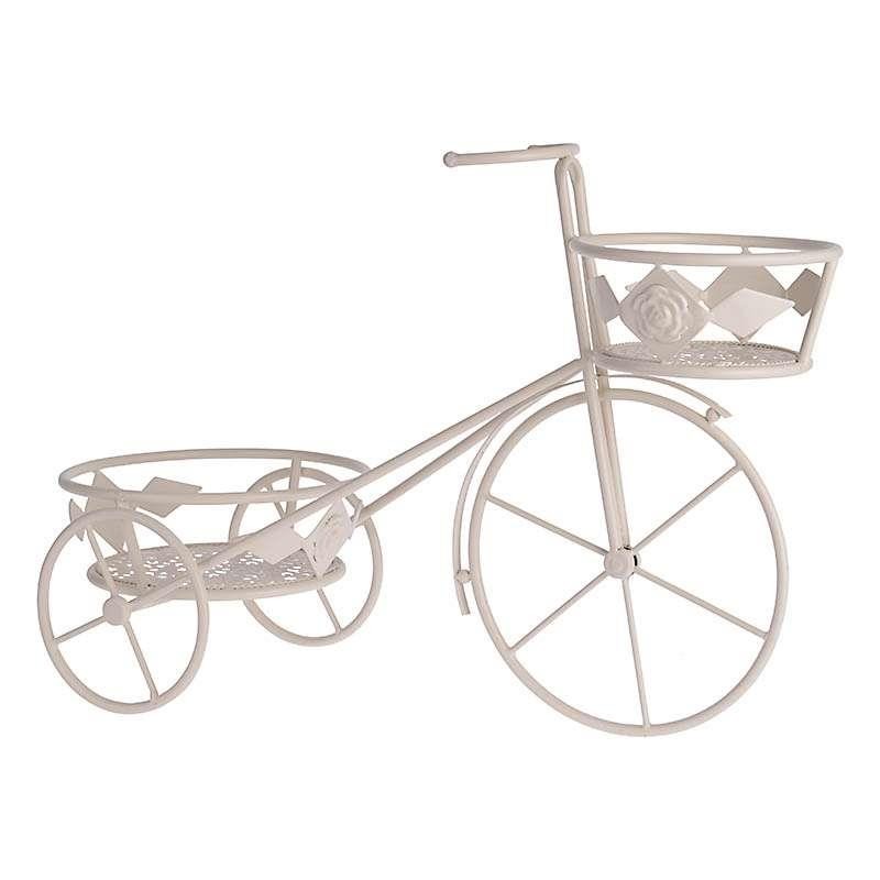 3702070074 ŽARDINJERA METALNA ZA CVEĆE BEŽ U OBLIKU BICIKLA 60*27*40cm