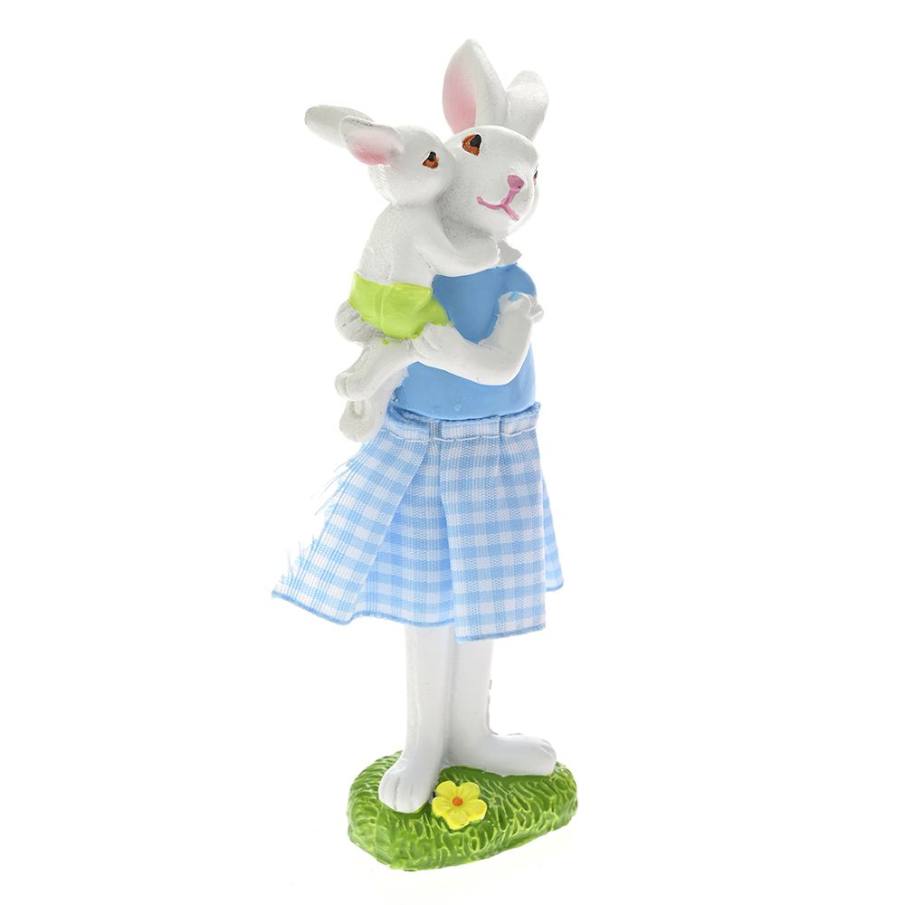77162 ZEKA SA MAMOM OD POLIREZINA U PLAVOJ HALJINI 5.8X4.4X13.5 CM