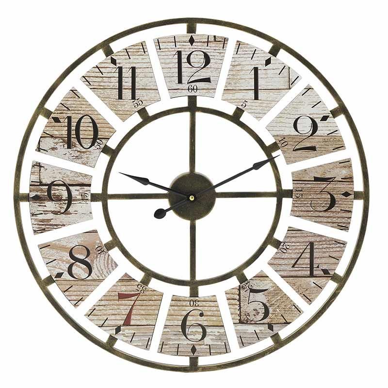 3204630010 ZIDNI SAT METALNI NATURAL CRNI 58cm