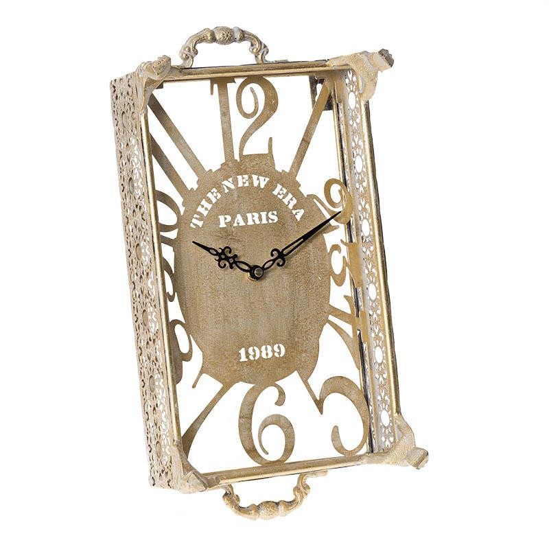 3200870006 ZIDNI SAT METALNI U ŠAMPANJ BOJI 20*7*34cm