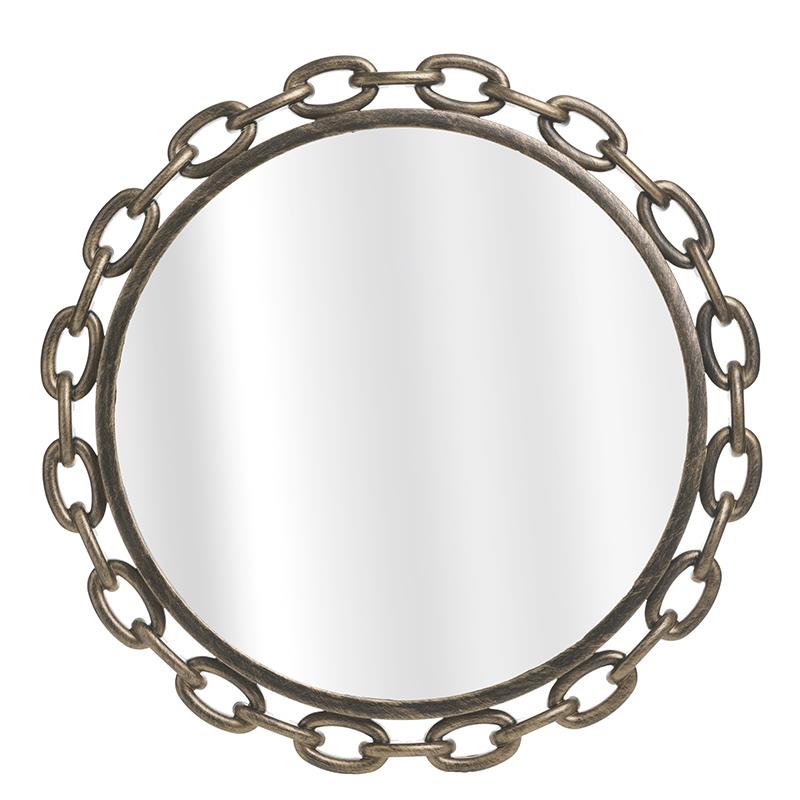 3958280014 ZIDNO OGLEDALO CRNO ZLATNO PLASTIČNO 46 CM