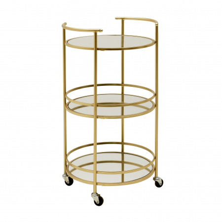 3506980024 BAR-STOČIĆ METAL STAKLO ZLATNI SA TOČKIĆIMA 44X40X75 CM