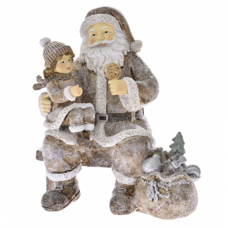 75966 DEDA MRAZ DELI DECI POKLONE FIGURA OD POLIREZINA 10X15X16,5 CM