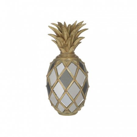 3701170161 DEKORATIVNI ANANAS ZLATNI SA OGLEDALIMA OD POLIREZINA 8,5X19 CM