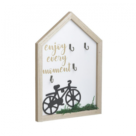 6701510109 DRVENA KUTIJA ZA KLJUČEVE NATURAL BELA 23X3X32 CM