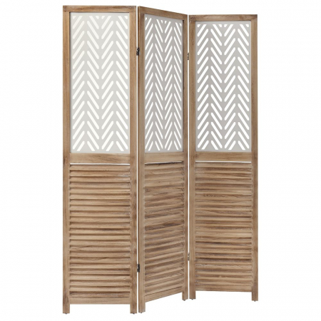 80856 DRVENI PARAVAN SVETLO BRAON - BELI 3X(40X170) CM