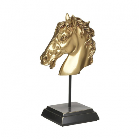 3703230036 FIGURA KONJ CRNO ZLATNA 20X13X33 CM