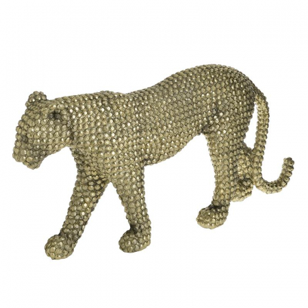 3701460424 FIGURA LEOPARD ZLATNI OD POLIREZINA 45X9X21 CM