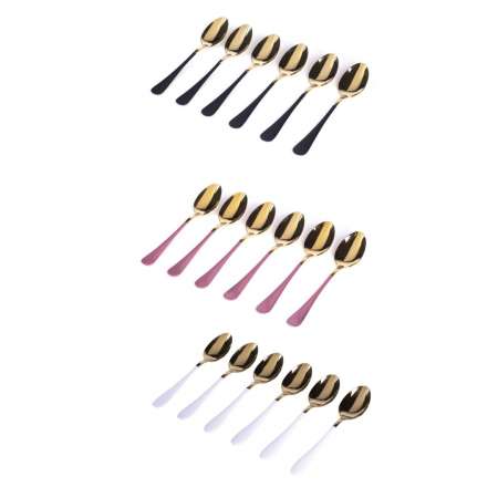 D-625 KAŠIKE S/6 ROZE, CRNE, BELE 20 CM