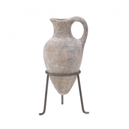 3705070284 KERAMIČKA AMFORA NA METALNOM STAKLU 21X21X43 CM