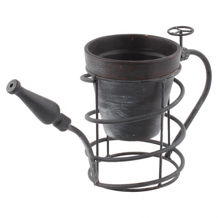 3702120008 KERAMIČKA SAKSIJA NA METALNOM STALKU U OBLIKU CREVA 39*16*21.5cm