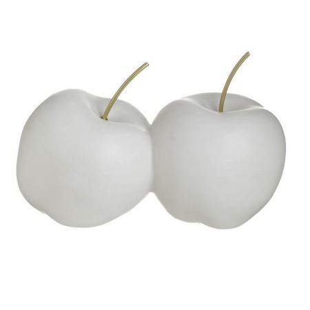 3702110213 KERAMIČKE JABUKE BELE PAR 18X10X13 CM