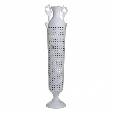 3706090064 METALNA VAZNA ANTIK BELA 23X14X80 CM