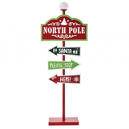 METALNI SVETLECI PUTOKAZ NORTH POLE 45X16X122 CM