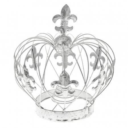 79940 METALNI VRH SREBRNA KRUNA 24X24X24 CM