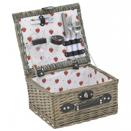 3606120014 PIKNIK KORPA SA PRIBOROM ZA 2 OSOBE  DEZEN JAGODE 33X28X18 CM
