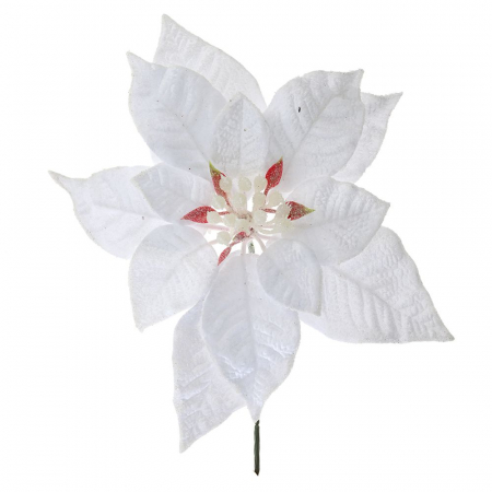 79087 PLATNENI BOŽIĆNI CVET BELI 25 CM