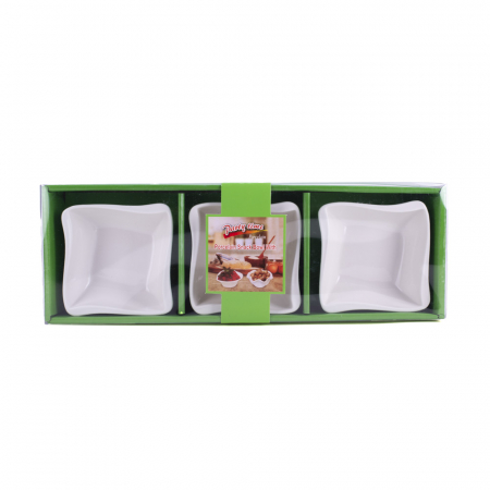 D-396 PORCELANSKE BELE ČINIJICE S/3 U POKLON KUTIJI 9X9 CM