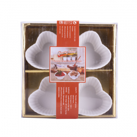 D-390 PORCELANSKE BELE ČINIJICE U OBLIKU SRCA S/4