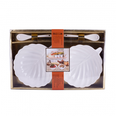 D-376 PORCELANSKE BELE ČINIJICE SA KAŠIKICAMA S/3 U POKLON KUTIJI 14X14 CM