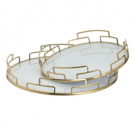 3707290079 POSLUŽAVNIK METALNI ZLATNI /2  38X5 CM