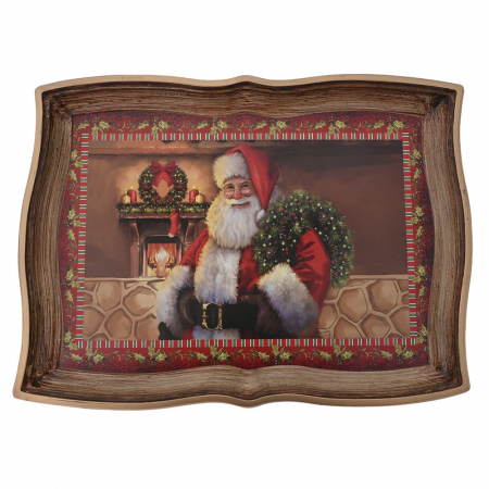 79956  POSLUŽAVNIK PLASTIČNI DEZEN DEDA MRAZ 43X32 CM