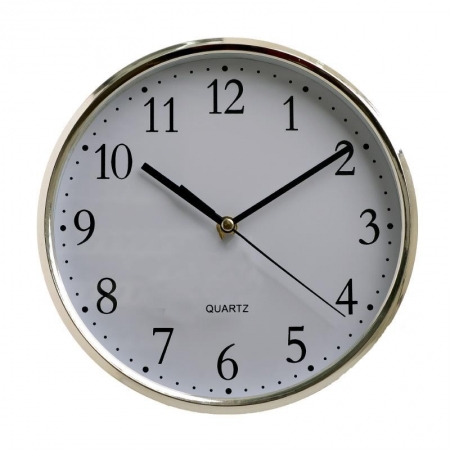 3203850047 SAT ZIDNI PLASTIČNI U BELO SREBRNOJ BOJI 25*4.5cm