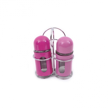 70912104 SET ZA SO I BIBER ROZE METAL-STAKLO S/2