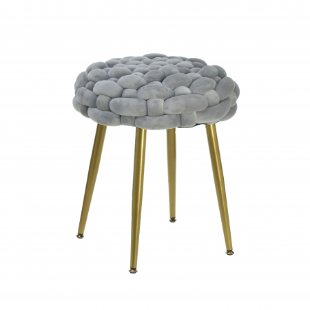 3505200003 TABURE METALNI TAPACIRAN SIVIM PLIŠEM 42X48 CM
