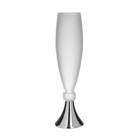 3706390141 VAZNA STAKLENA BELO SREBRNA 13X58 CM