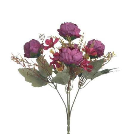 3853970023 VEŠTAČKI BUKET SA BORDO CVETOVIMA 28 CM